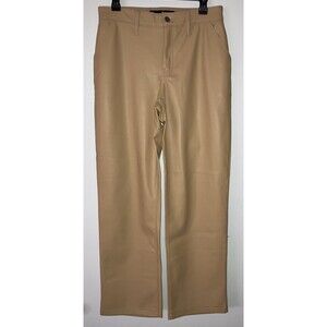 HOLLISTER HIGH RISE FAUX LEATHER BEIGE PANTS SIZE 9R W29 BOHO PARTY SCHOOL FUN